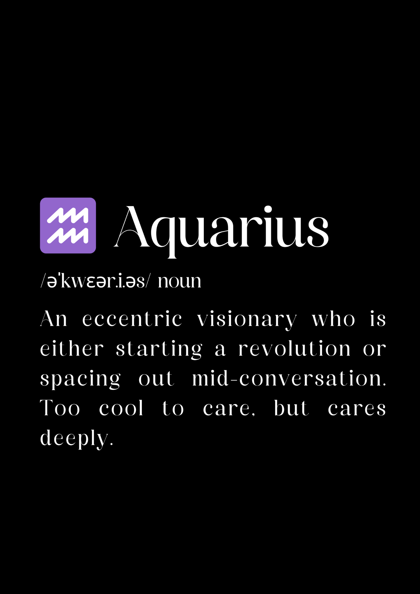 Zodiac- Aquarius