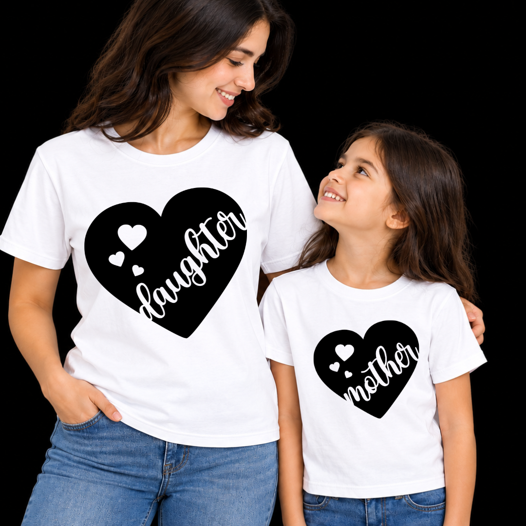 Pack Of 2 T-Shirts Mom-Daughter_Two Hearts, One Bond