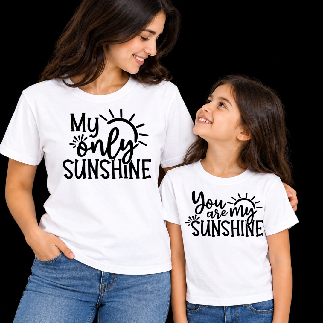 Pack Of 2 T-Shirts Mom-Daughter_You Are My Sunshine