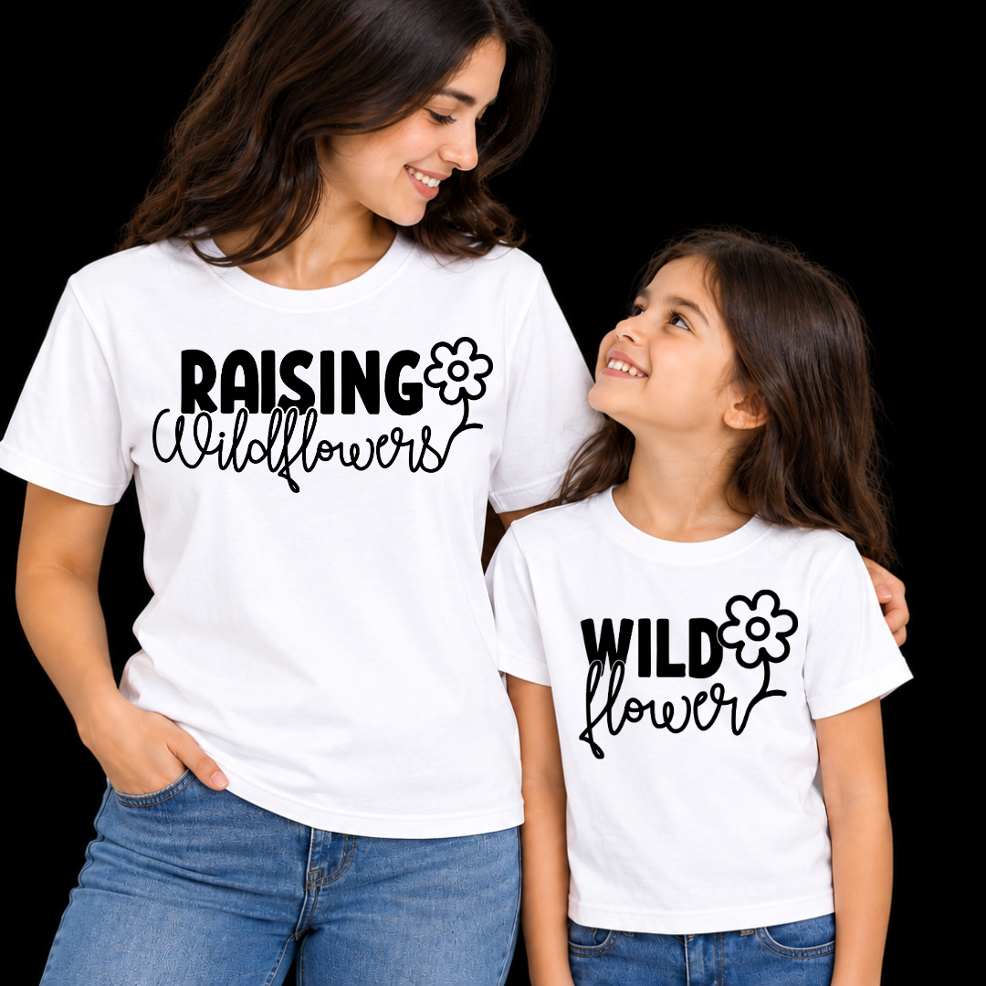 Pack Of 2 T-Shirts Mom-Daughter_Little Wildflower