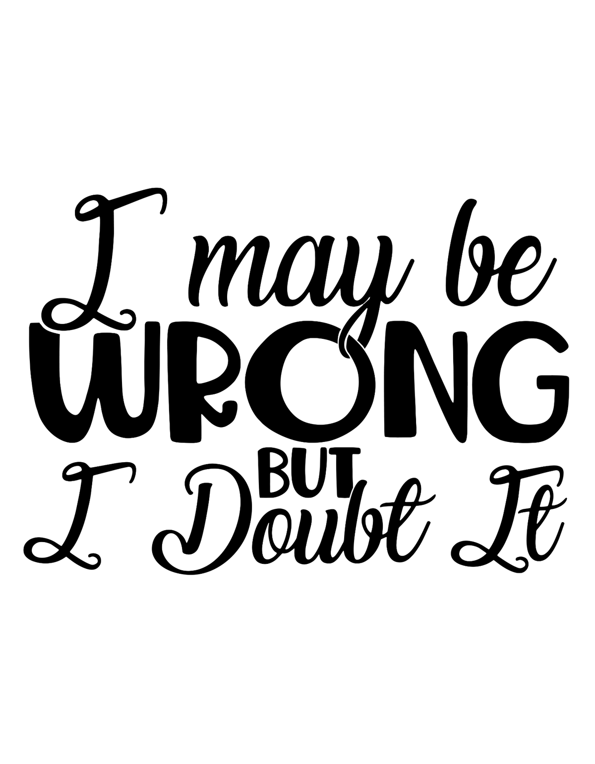 I May Be Wrong But I Dout It