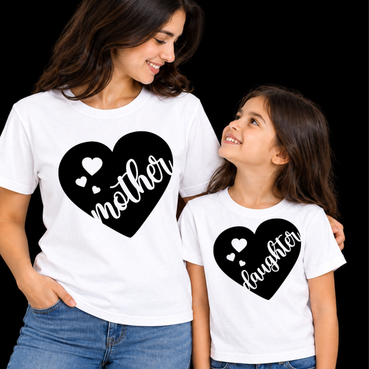 Pack Of 2 T-Shirts Mom-Daughter_Two Hearts, One Bond