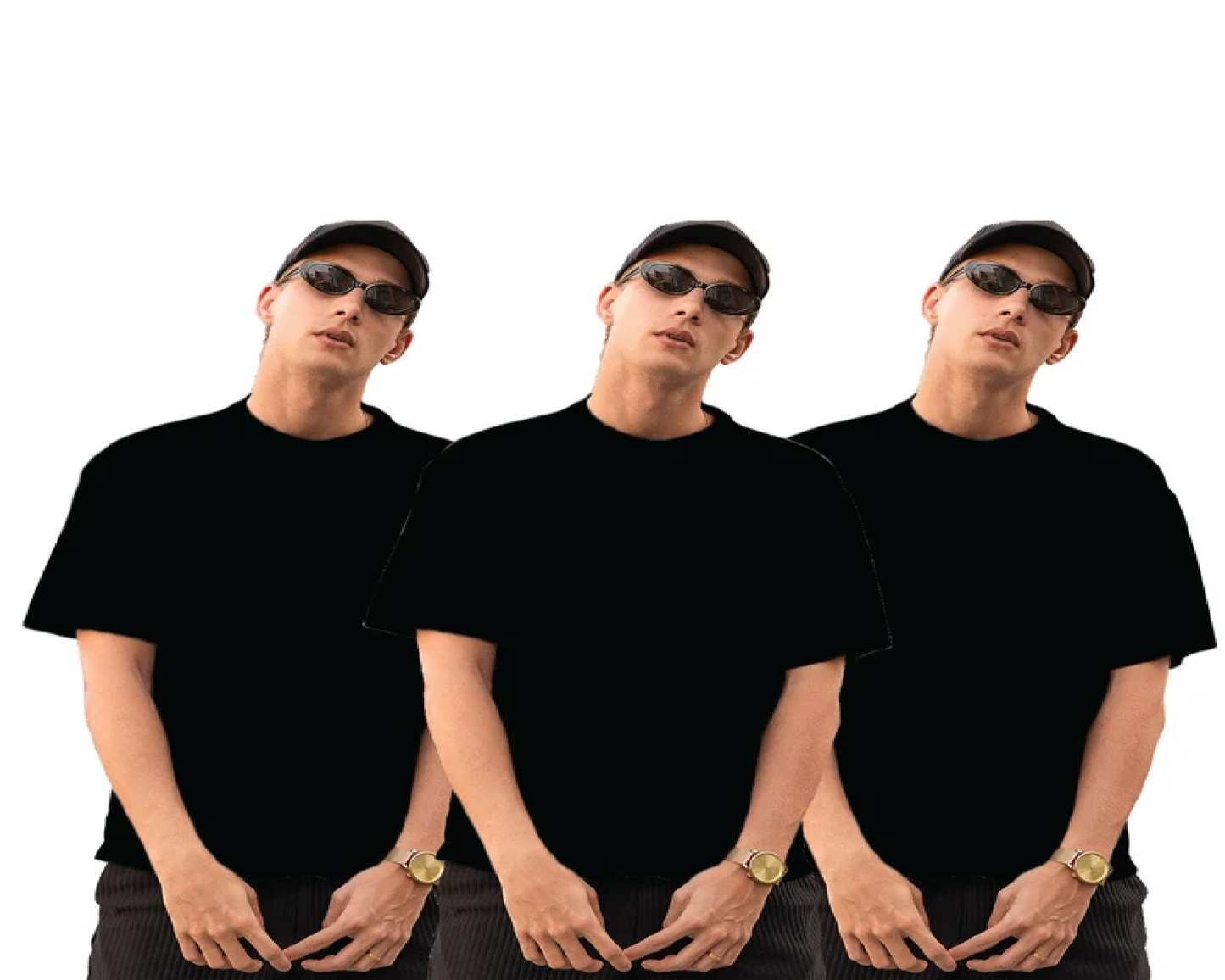 Pack of 3 Oversized Black T-shirts Combo
