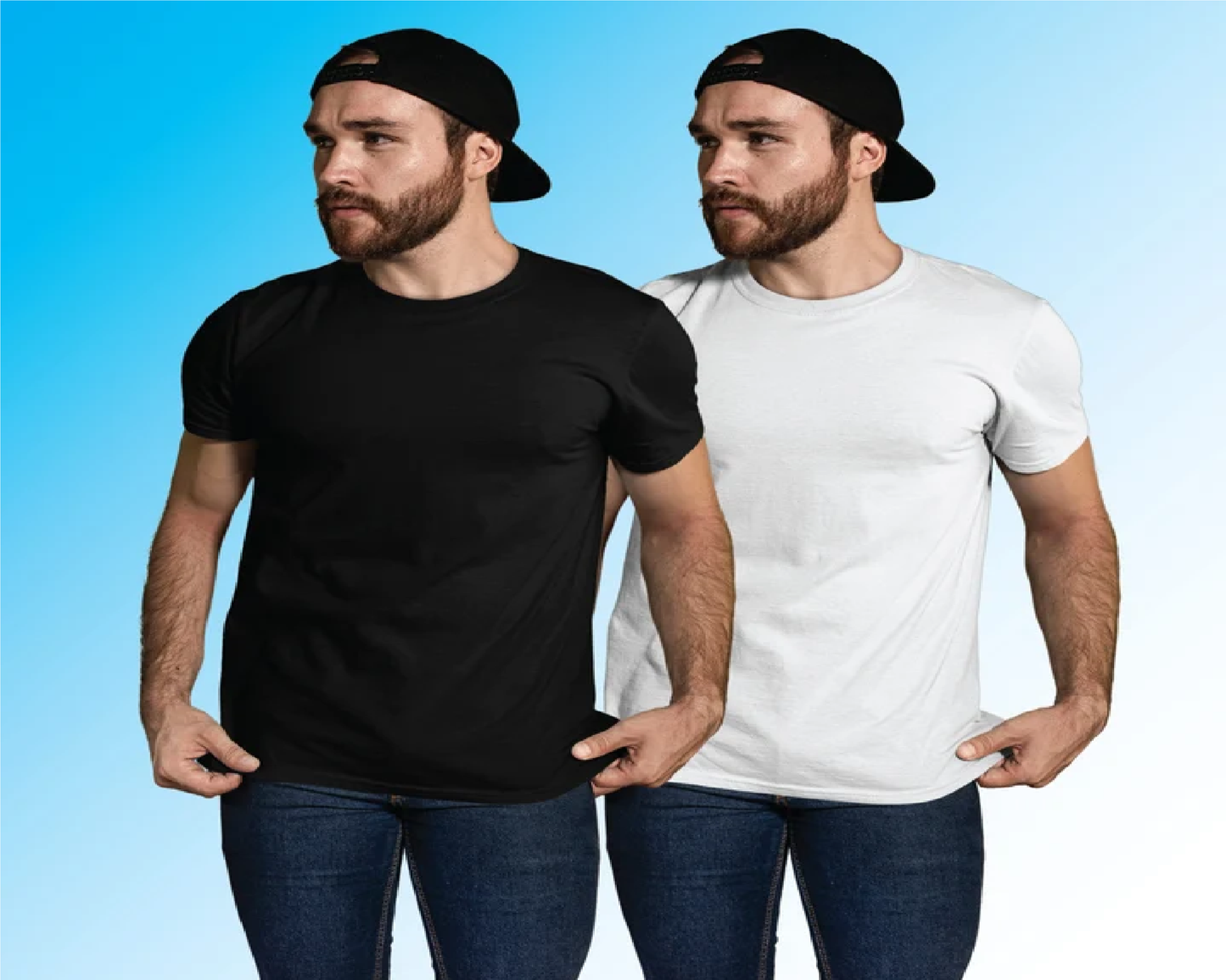 Pack of 2 Plain t-shirts Combo White and Black