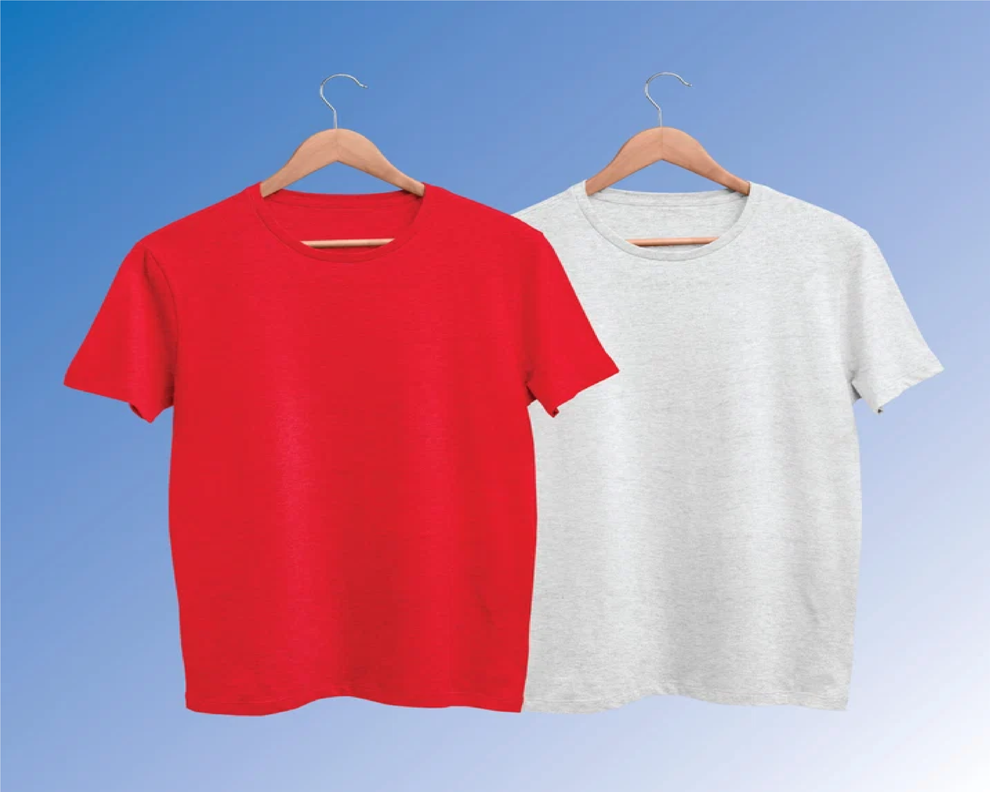 Pack of 2 Plain T-shirt Combo Red and White