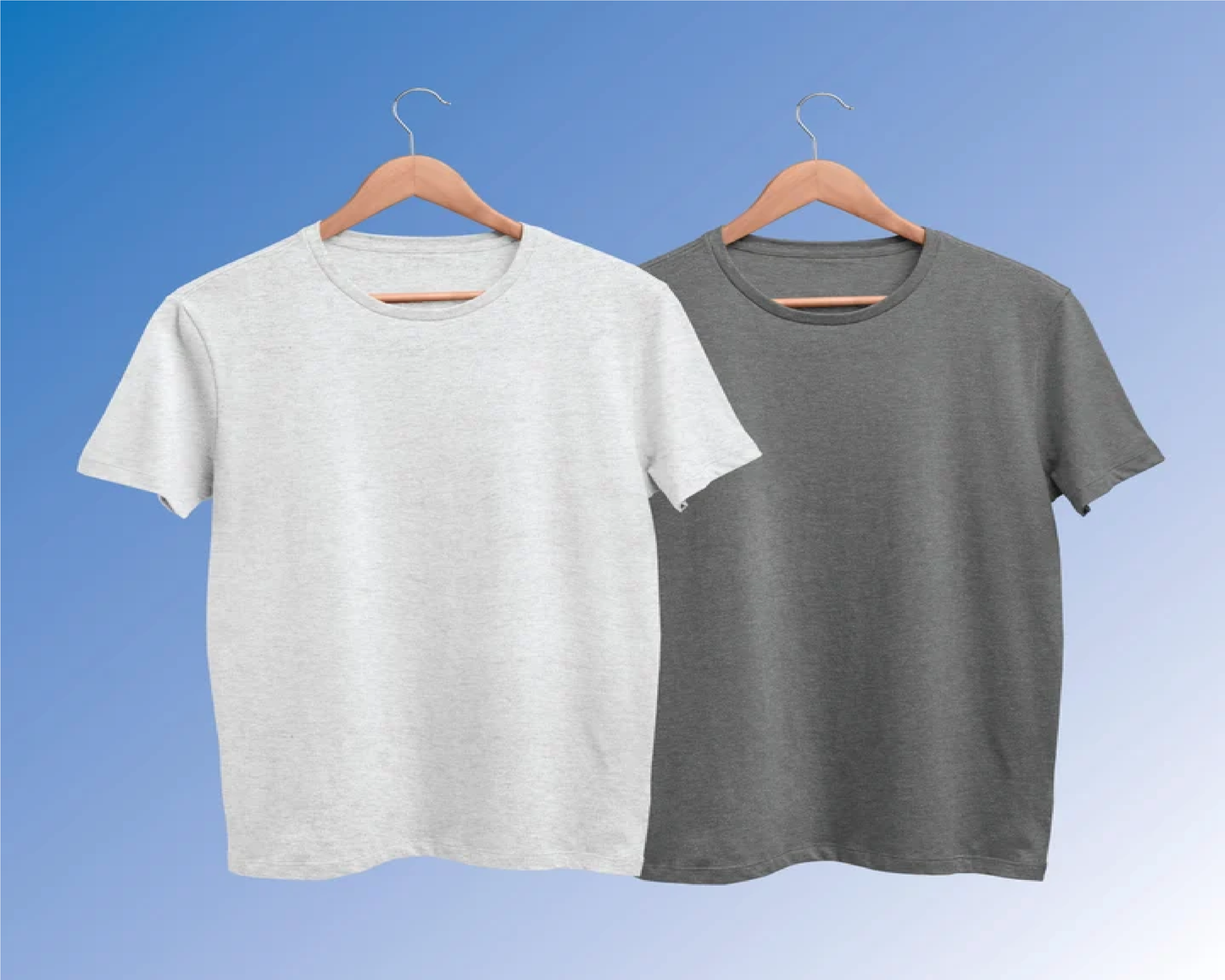 Pack of 2 Plain T-shirts Combo White and Grey