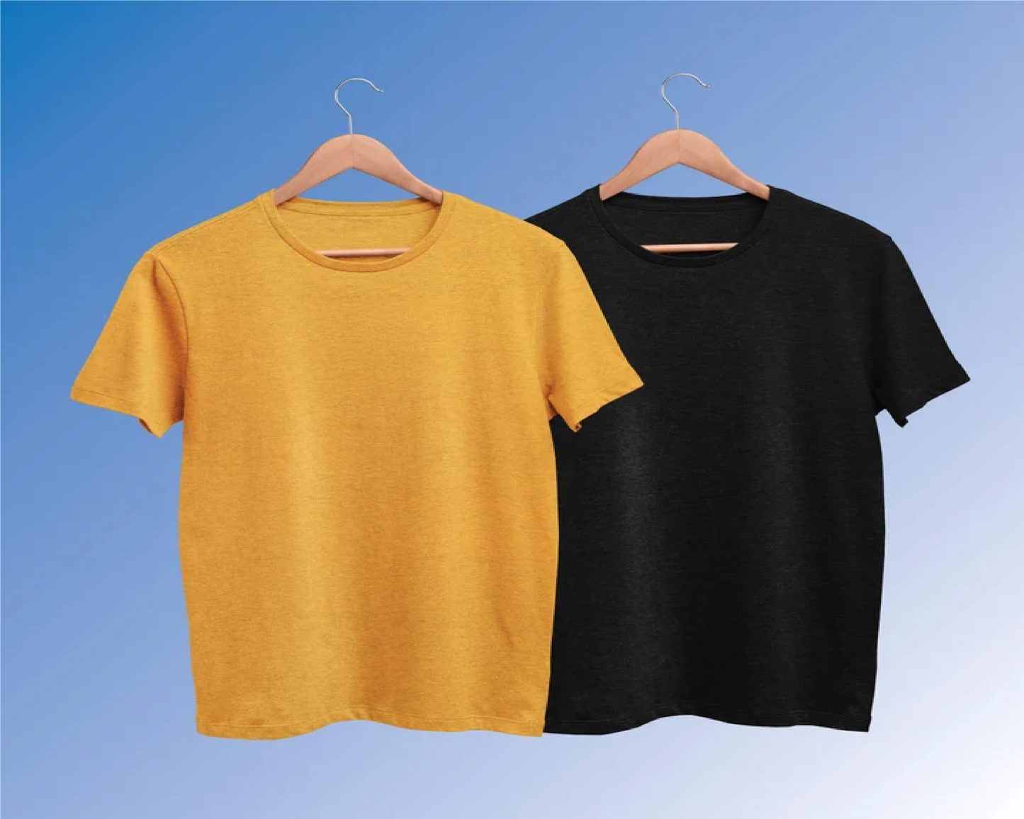 Pack of 2 Plain T-shirts Combo Yellow and Black