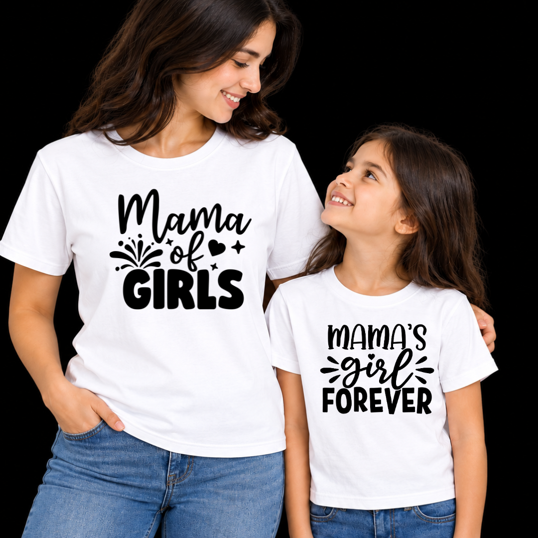 Pack of 2 T-Shirts Mom-Daughter_Mama’s Girl Forever